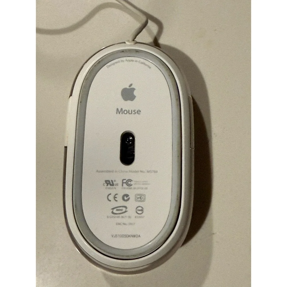 Vintage Apple Mouse White Optical Wired USB Model M5769 - Tested & Working